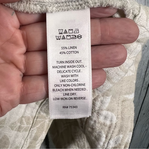 Tahari Linen Cotton Blend Tropical Leaf Open Front Jacket Size XL - Picture 6 of 6